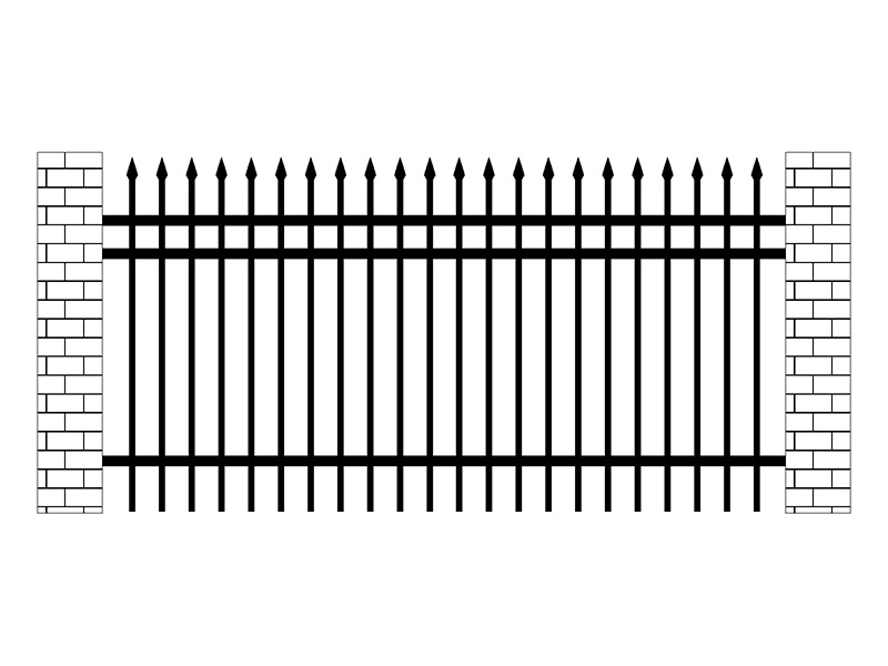 三橫桿學(xué)校鋅鋼圍欄圖片